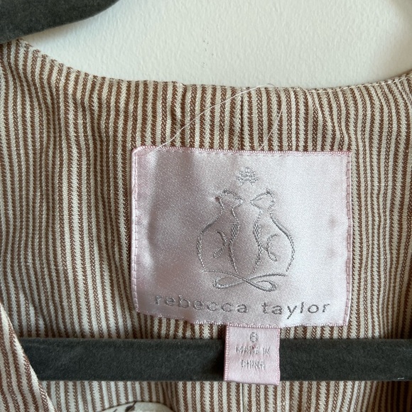 Rebecca Taylor Linen-Cotton Striped Vest Top - Picture 3 of 16